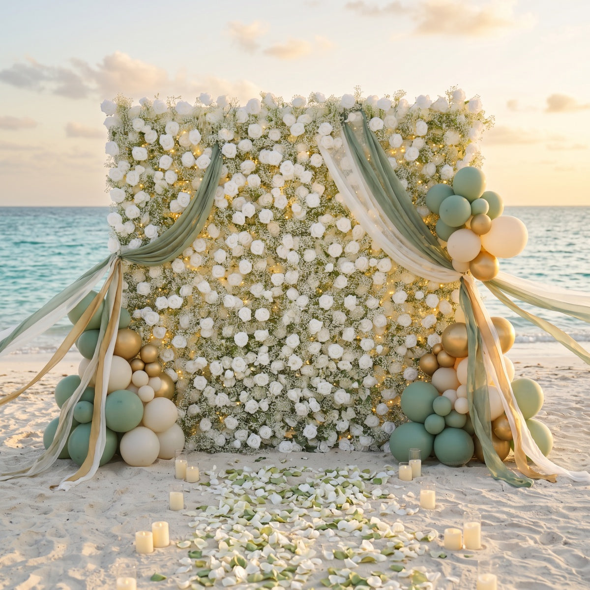 Baby's Breath Rose Flower Walls