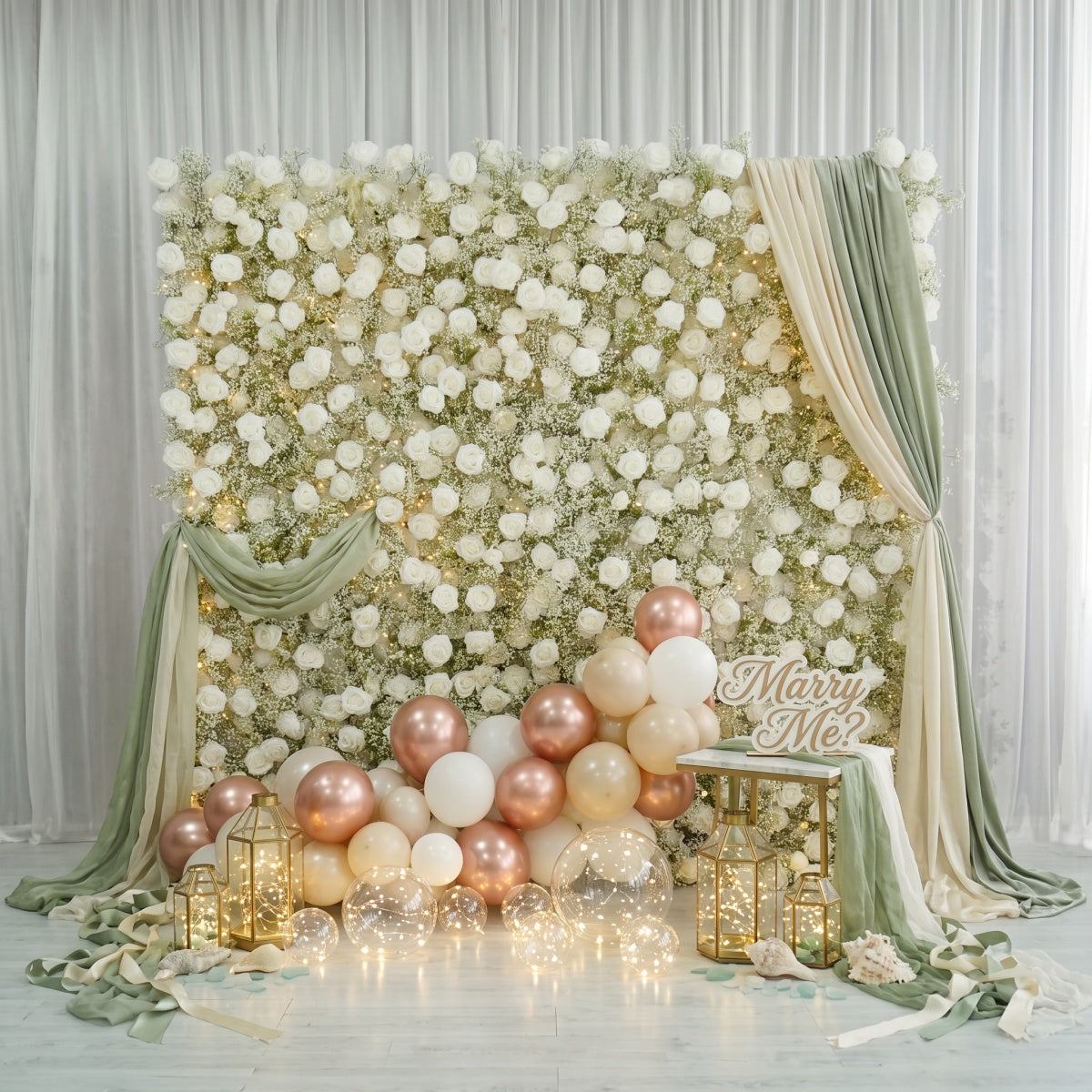 Baby's Breath Rose Flower Walls