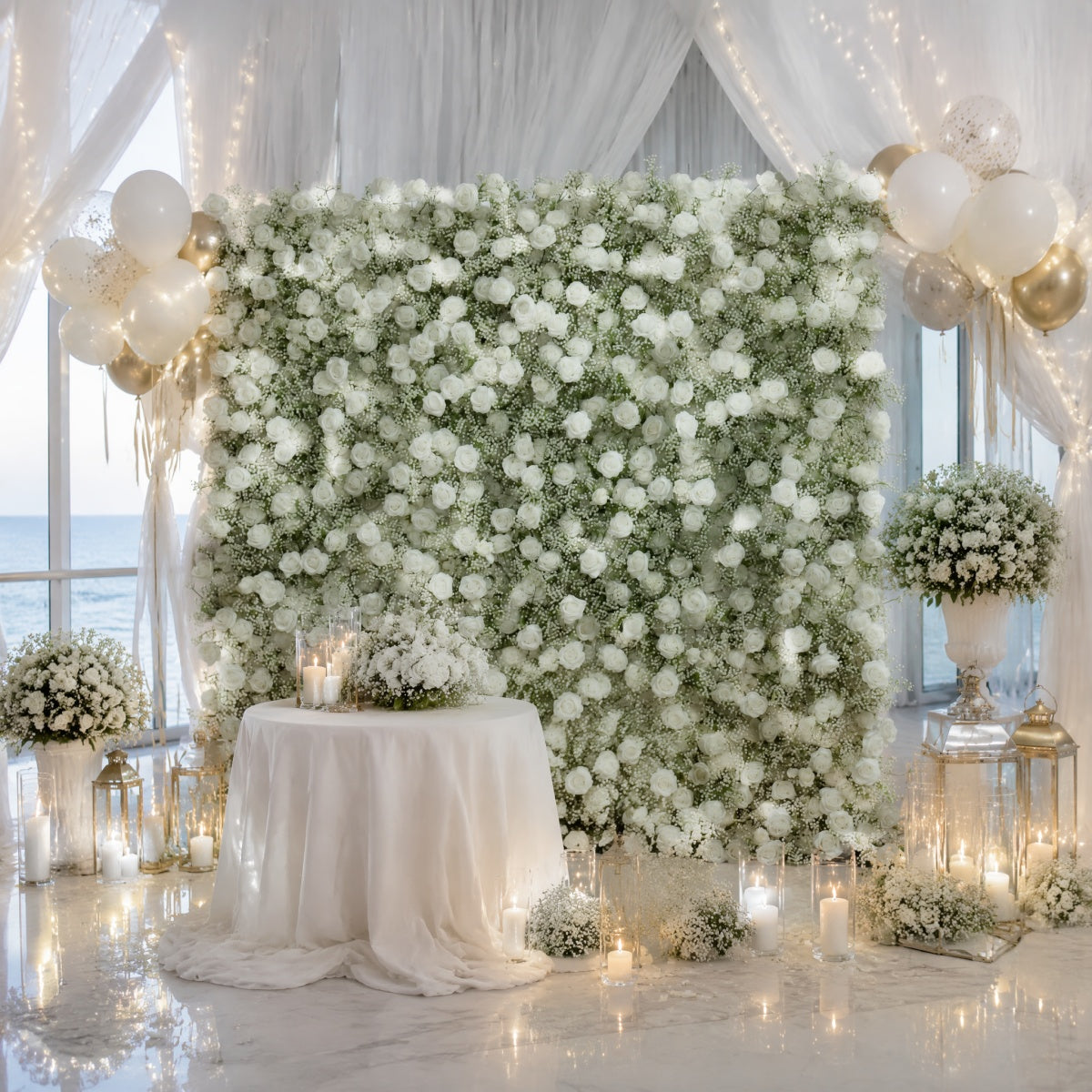 Baby's Breath Rose Flower Walls