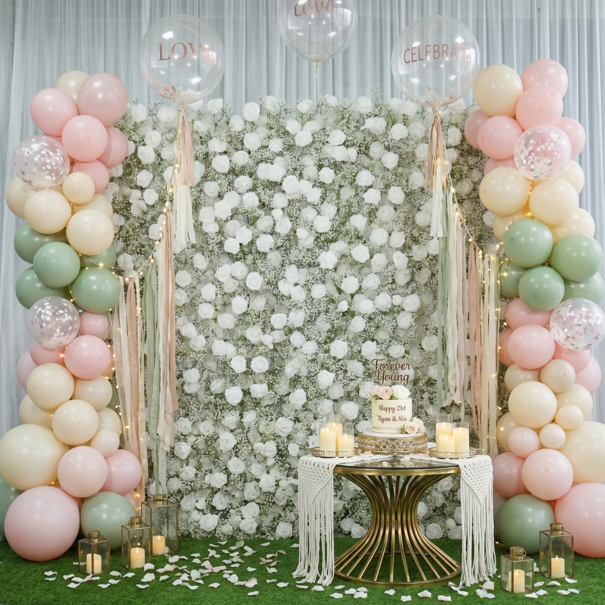 Baby's Breath Rose Flower Walls