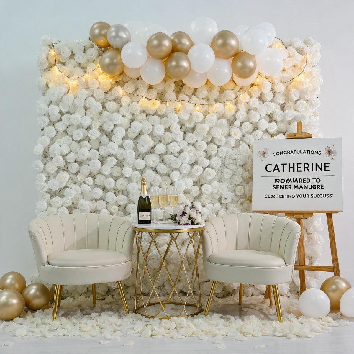 All White Rose Flower Walls