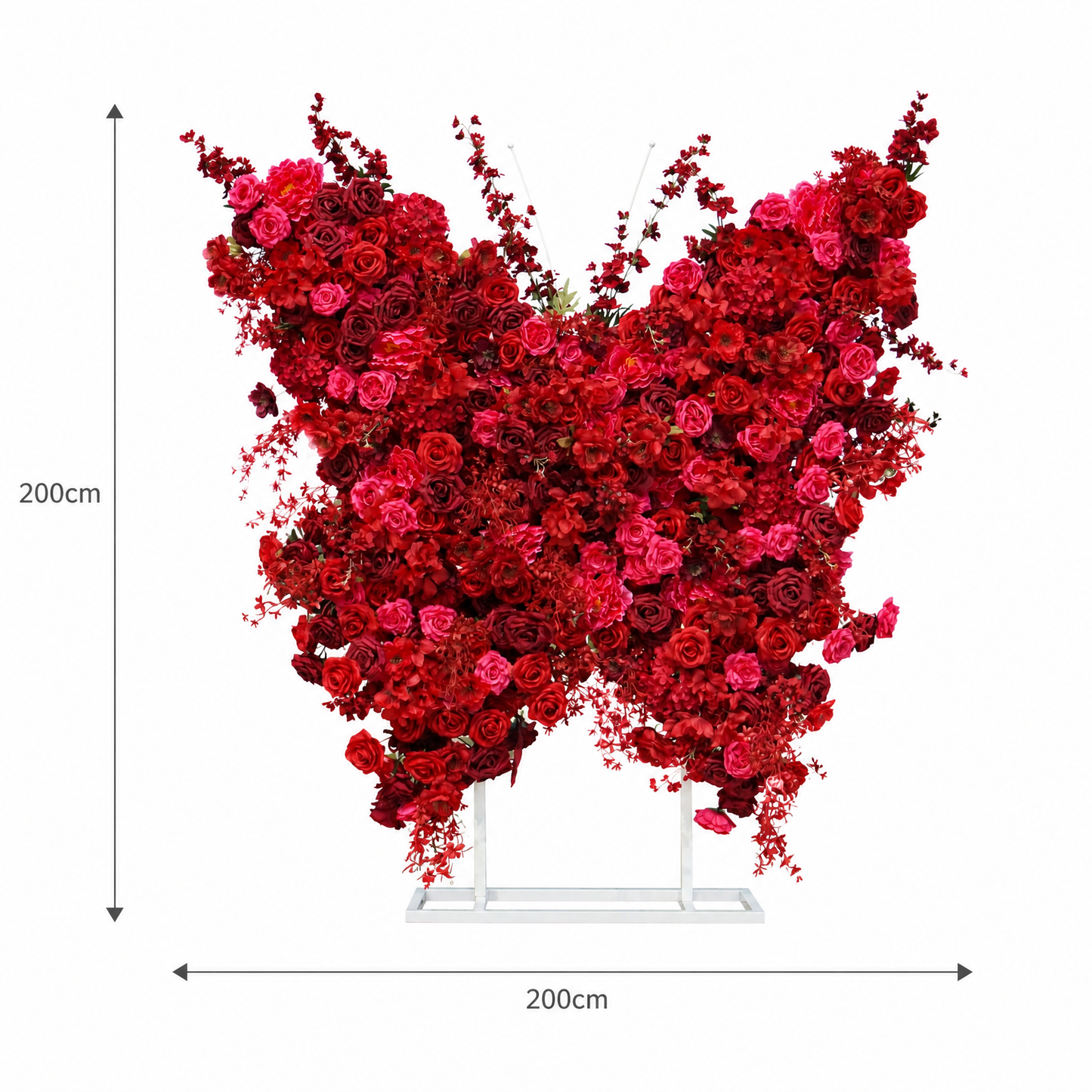 Red Butterfly Faux Floral Arch