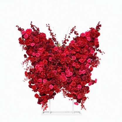 Red Butterfly Faux Floral Arch